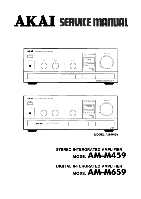 AKAI AM M459-M659 Stereo Integrated Amplifier Service Manual