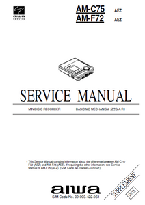 AIWA AMF-C75 MD Recorder Supplement Service Manual