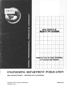 AMPEX Basic Concepts of Magnetic Recording Service Manual