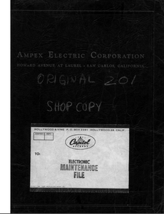 AMPEX MX-201 Electric Maintenance Owner's Manual