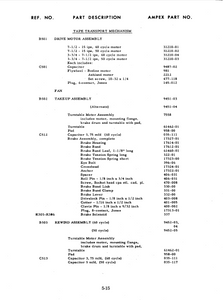 AMPEX 351 Parts Description Service Manual