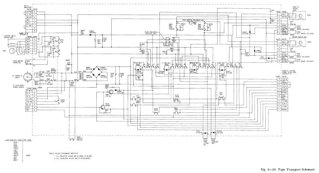 AMPEX 440 Tape Transport Schematics