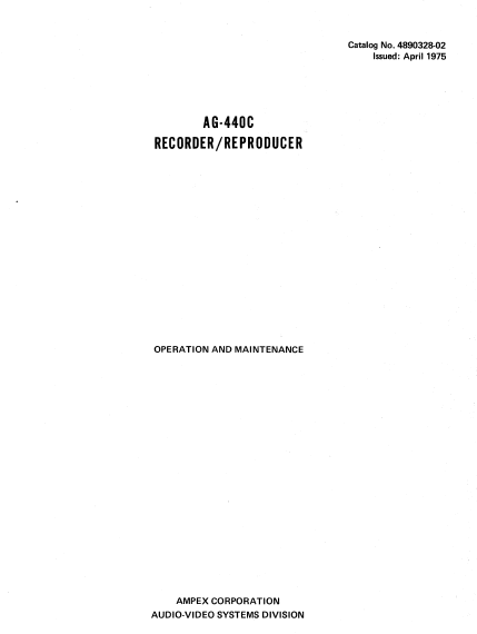 AMPEX-MODEL-AG-440C Service Manual