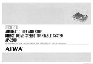 AIWA Automatic Stereo Turntable System AP-2500 Service Manual