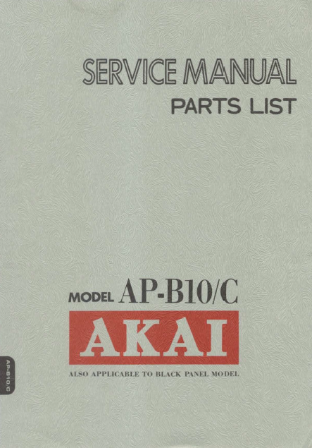 AKAI AP-B10C Parts List Service Manual