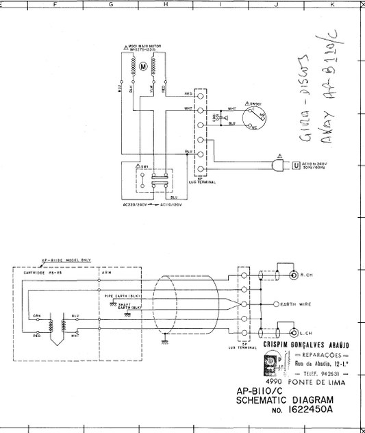 AKAI AP-B110C Parts List Schematics