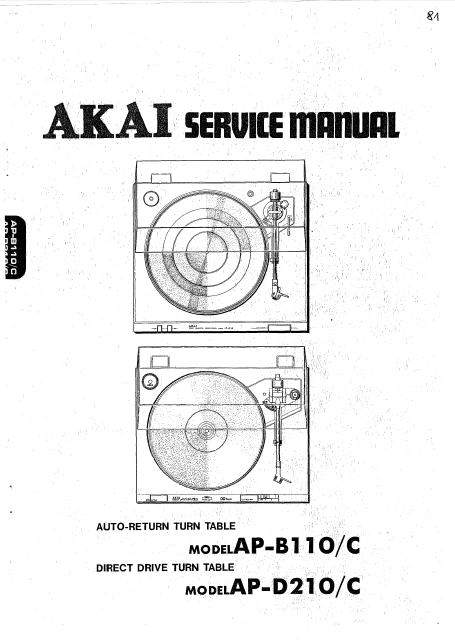 AKAI AP B110C-D210C Parts List Service Manual