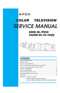 APEX PF-2025 Color Television Service Manual