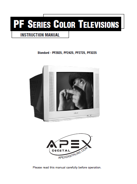 APEX PF-2025 Series Color Television Service Manual