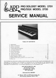 ARP PRO Soloist 2701 Service Manual