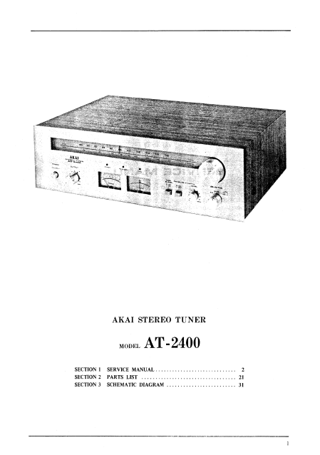 AKAI AT-2400 Stereo Tuner Service Manual