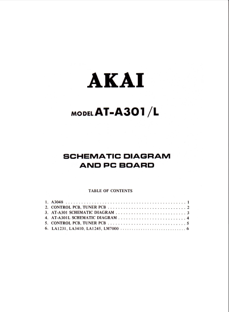 AKAI AT-A301L  PC Board Schematics