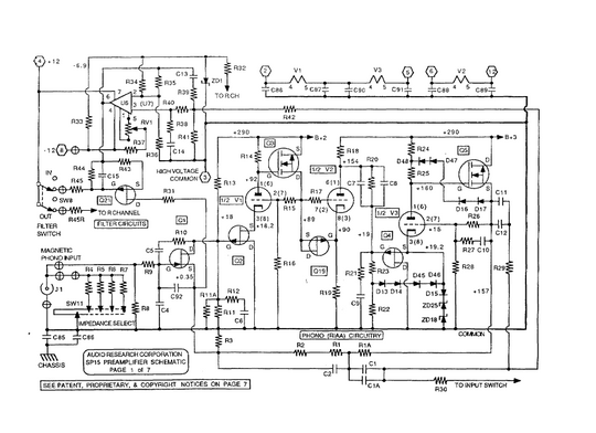 AUDIO RESEARCH SP15 Preamplifier Schematics – Electronic Service Manuals