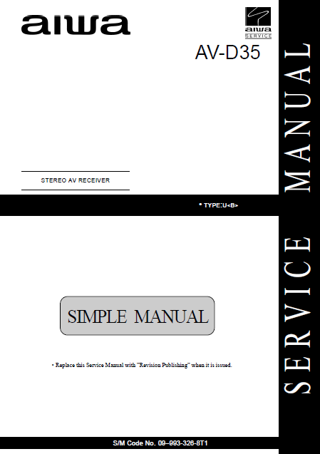 AIWA AV-D35 U Stereo Receiver Service Manual