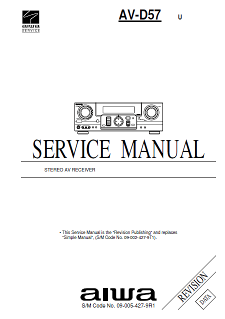 AIWA AV-D57 U Stereo Revision Schematics