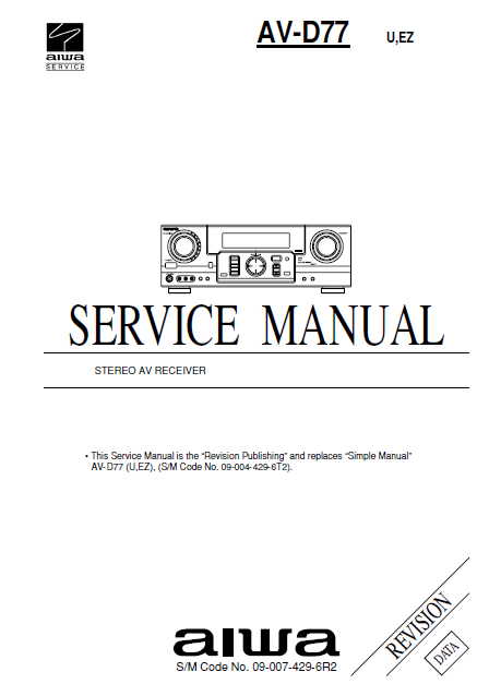AIWA AV-D77 U EZ Stereo Revision Service Manual