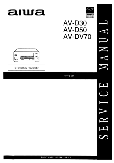 AIWA AV-DV70 U Stereo Receiver Service Manual