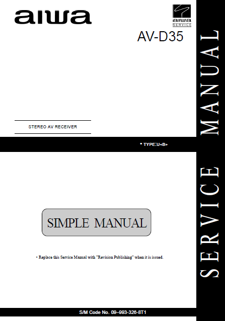 AIWA AVD-35 U Stereo Receiver Service Manual