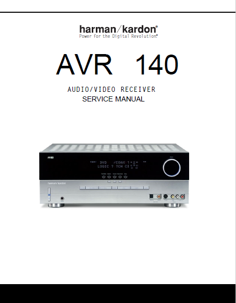 Harman Kardon AVR 140 Audio Video Receiver Service Manual