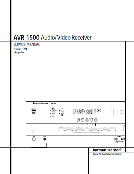 Harman Kardon AVR 1500 Audio Video Receiver Service Manual