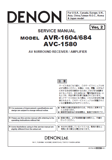 DENON AVR-1604_684_AVC1580 Service Manual