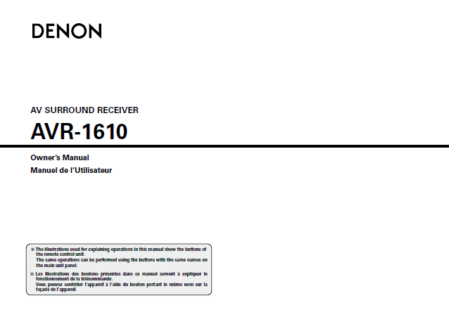 DENON AVR-1610-OM_E_004B Service Manual
