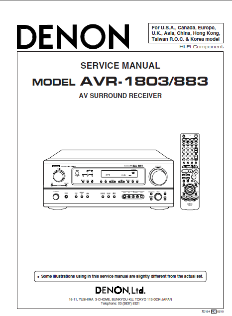 DENON AVR-1803 883 Service Service Manual