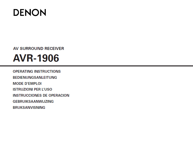 DENON AVR-1906 OM Service Manual