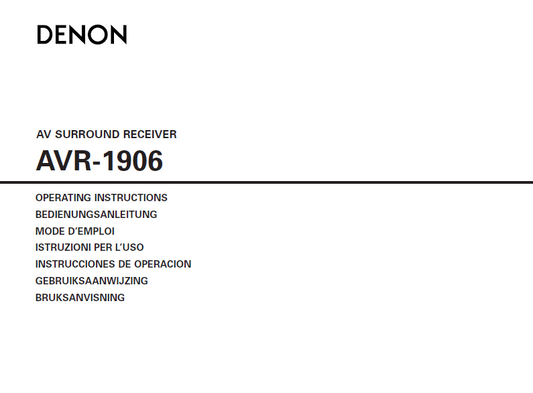 DENON AVR-1906 OM Service Manual