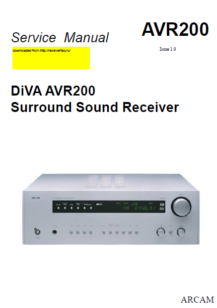 DENON AVR-200 Surround Receiver Schematics
