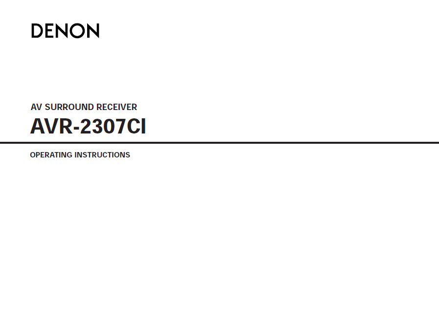 DENON AVR-2307_user Service Manual