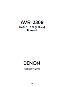 DENON AVR-2309 setup tool 0.0.12 Service Manual