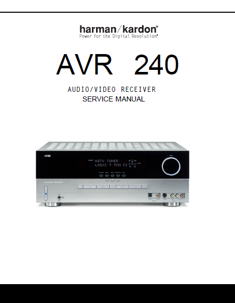 Harman Kardon AVR-240 Audio Video Receiver Service Manual