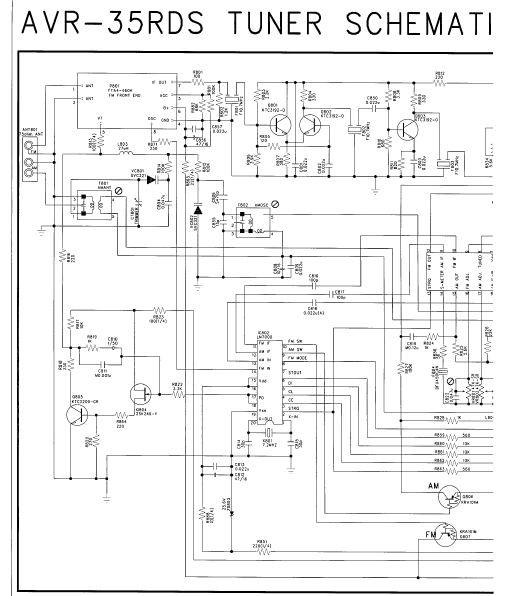 Harman Kardon Model AVR 35RDS Tuner Schematics