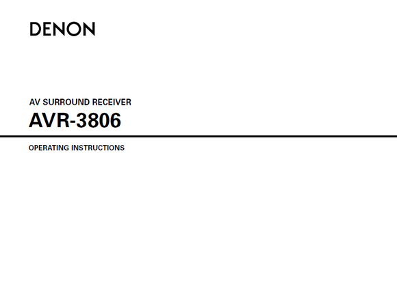 DENON AVR-3806 om Service Manual