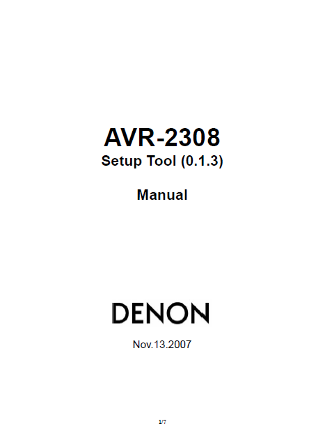 DENON AV Receiver AVR-2308 Operation Manual
