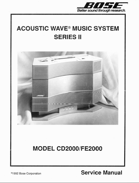 BOSE AW CD2000-FE2000 Music SeriesII Service Manual