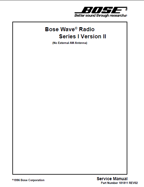 BOSE AW Radio SeriesI Ver2 Antenna Service Manual