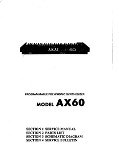 AKAI AX-60 Programmable Polyphonic Synthesizer Service Manual