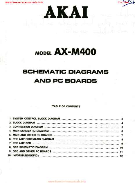 AKAI AX-M400  PC Board Schematics