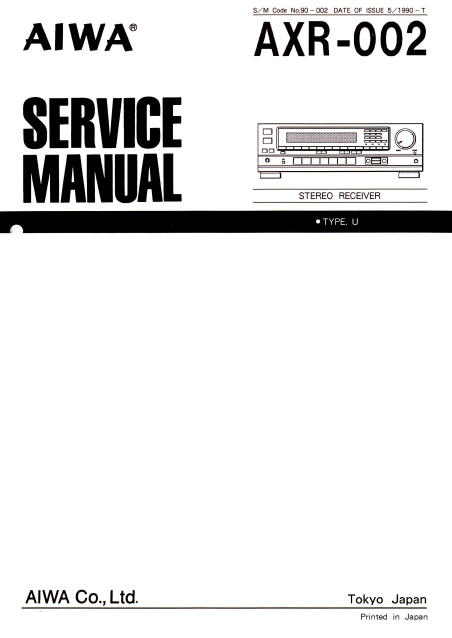 AIWA AXR-002 Stereo Receiver Service Manual