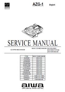 AIWA AZG-1Basic CD Mechanism ZA3 3ZG-2 E3 Service Manual