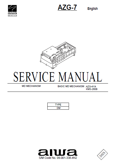 AIWA AZG-7 MD Mechanism Service Manual