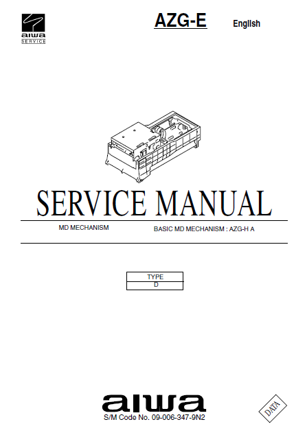 AIWA AZG-E MD Mechanism Service Manual