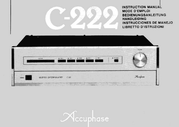 Accuphase C-222 Instruction Manual