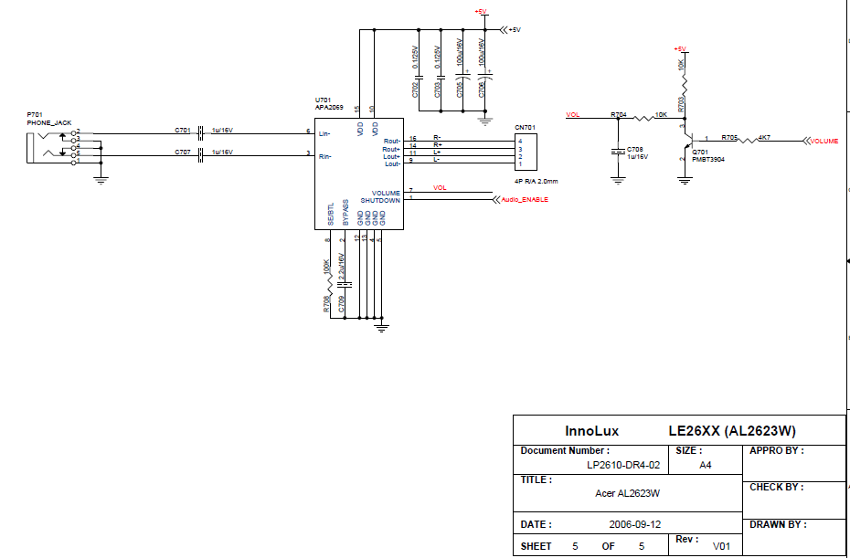 Acer AL2623W Schematics