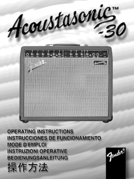 FENDER Acoustasonic 30 Instruction Manual