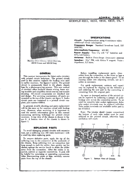 Admiral 4X11 Portable Valve Battery Radio Operation Manual