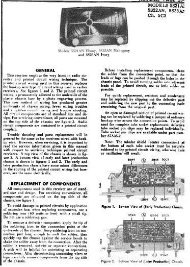 Admiral 5S21AN Vintage Radio Operation Manual