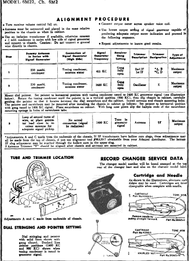 Admiral 6M22 CH 6M2 Radio Manual